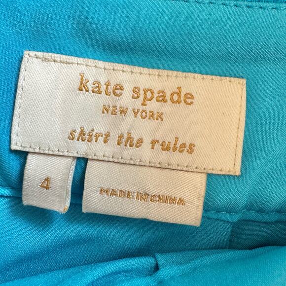 Kate Spade Aqua Janelle Pleated Pencil Skirt 4 NWOT Wool Blend Preppy - Picture 8 of 15